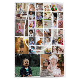 Entwerfen Sie Ihre eigene 35 FotoCollage Mittlere Geschenktüte