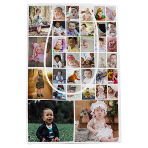 Entwerfen Sie Ihre eigene 35 FotoCollage Mittlere Geschenktüte