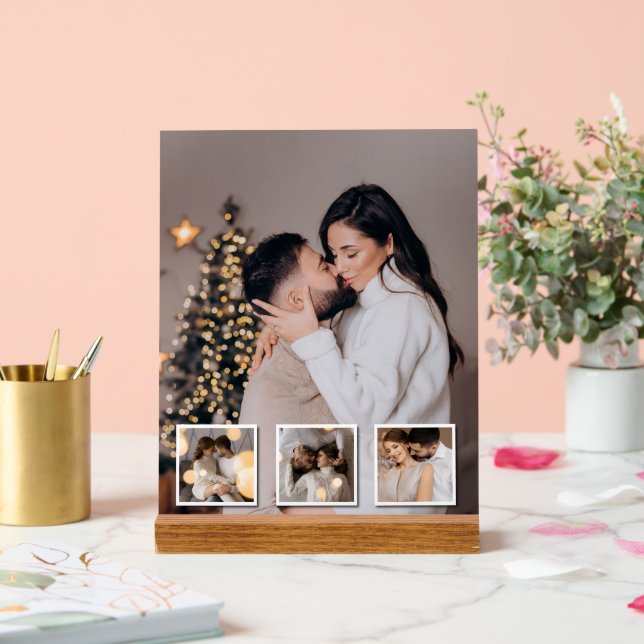 Entwerfen Sie Ihre eigene 4-FotoCollage Acrylschild (Hochzeit)