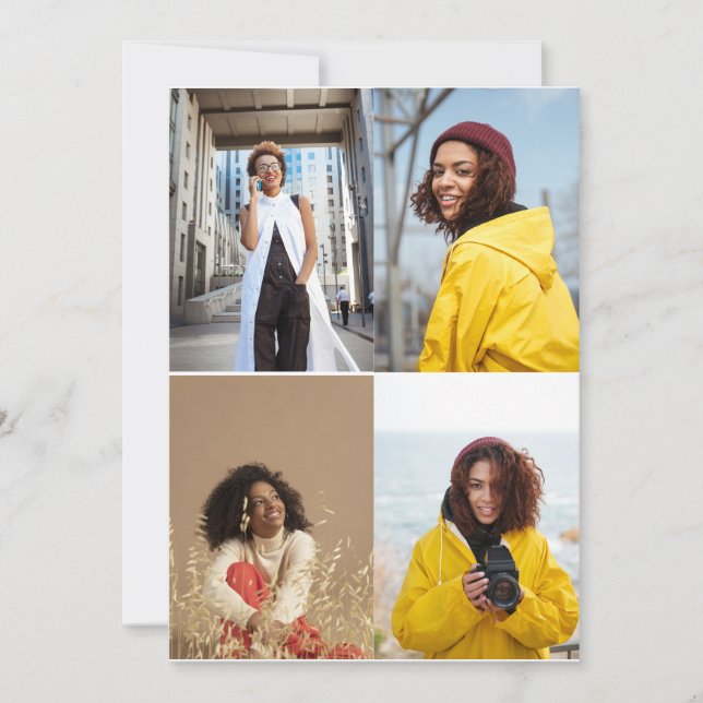 Entwerfen Sie Ihre eigene 4-FotoCollage Ankündigung (Vorderseite)