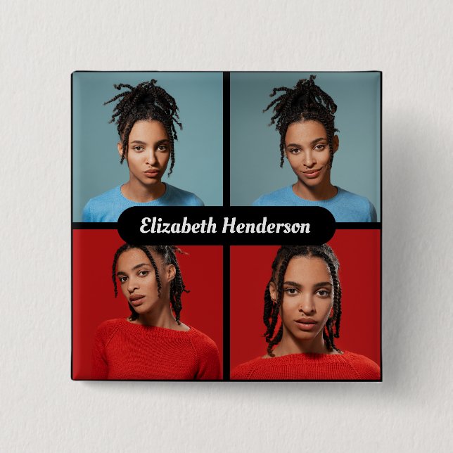 Entwerfen Sie Ihre eigene 4-FotoCollage Button (Vorderseite)