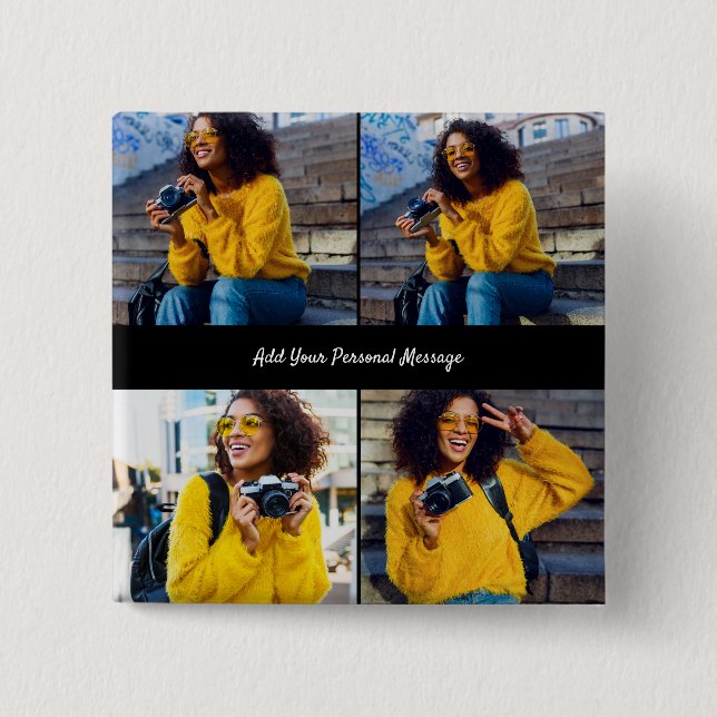 Entwerfen Sie Ihre eigene 4-FotoCollage Button (Vorderseite)