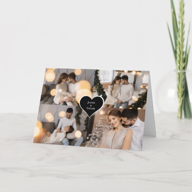 Entwerfen Sie Ihre eigene 4-FotoCollage Dankeskarte (Vorderseite)