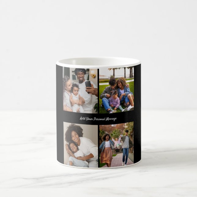 Entwerfen Sie Ihre eigene 4-FotoCollage Kaffeetasse (Mittel)