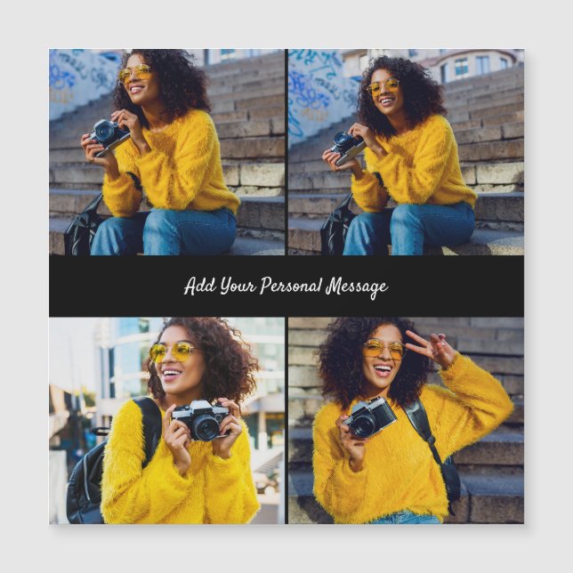 Entwerfen Sie Ihre eigene 4-FotoCollage Magnetkarte (Vorderseite)