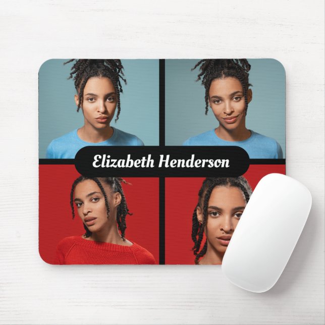 Entwerfen Sie Ihre eigene 4-FotoCollage Mousepad (Mit Mouse)