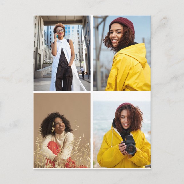 Entwerfen Sie Ihre eigene 4-FotoCollage Postkarte (Vorderseite)