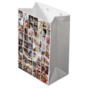 Entwerfen Sie Ihre eigene 50 FotoCollage Mittlere Geschenktüte