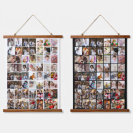 Entwerfen Sie Ihre eigene 50 FotoCollage Wandteppich Mit Holzrahmen