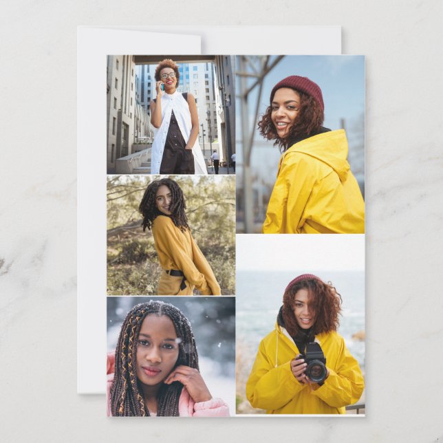Entwerfen Sie Ihre eigene 5-FotoCollage Ankündigung (Vorderseite)