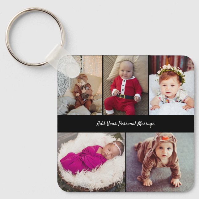 Entwerfen Sie Ihre eigene 5-FotoCollage Schlüsselanhänger (Vorderseite)