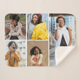 Entwerfen Sie Ihre eigene 5-FotoCollage Sherpadecke