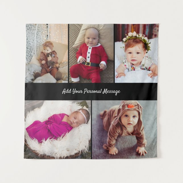 Entwerfen Sie Ihre eigene 5-FotoCollage Wandteppich (Vorderseite)