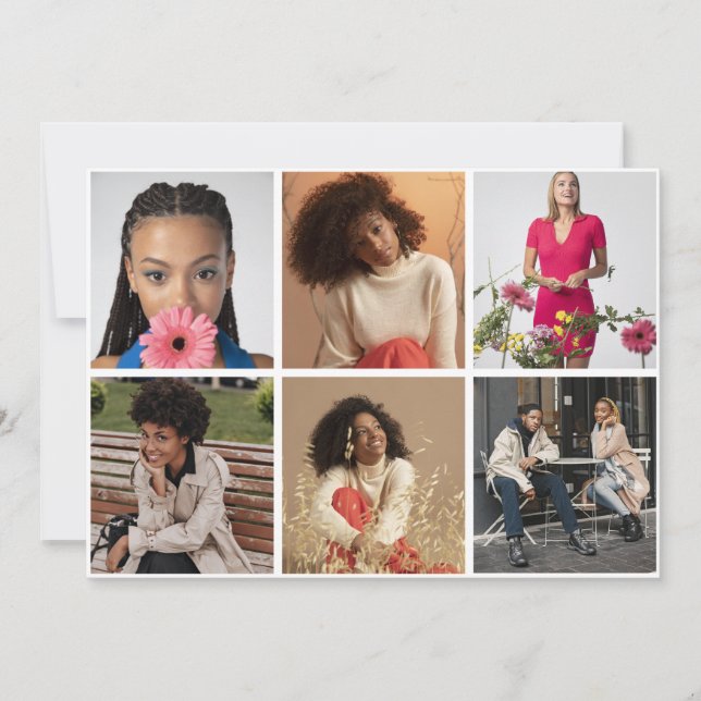 Entwerfen Sie Ihre eigene 6 FotoCollage Dankeskarte (Vorderseite)
