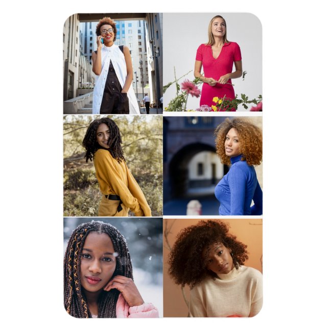 Entwerfen Sie Ihre eigene 6 FotoCollage Magnet (Vertikal)