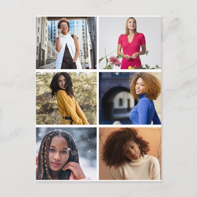 Entwerfen Sie Ihre eigene 6 FotoCollage Postkarte (Vorderseite)