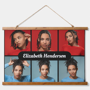 Entwerfen Sie Ihre eigene 6 FotoCollage Wandteppich Mit Holzrahmen