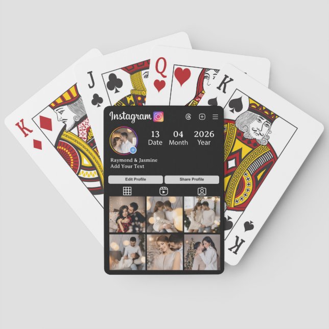 Entwerfen Sie Ihre eigene 7-Foto-Collage Spielkarten (Rückseite)