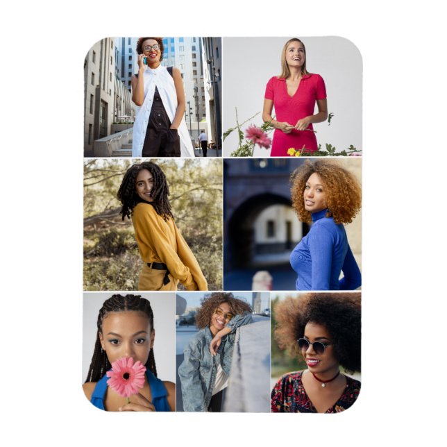 Entwerfen Sie Ihre eigene 7 FotoCollage Magnet (Vertikal)