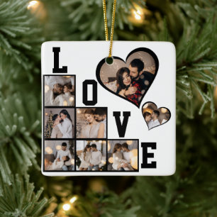 Entwerfen Sie Ihre eigene 8 FotoCollage Keramikornament