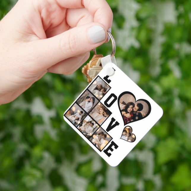 Entwerfen Sie Ihre eigene 8 FotoCollage Schlüsselanhänger (Hand)