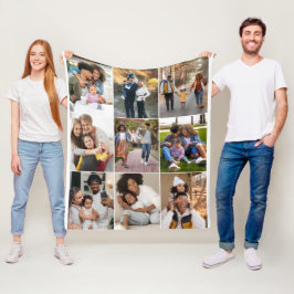 Entwerfen Sie Ihre eigene 9 FotoCollage Fleecedecke