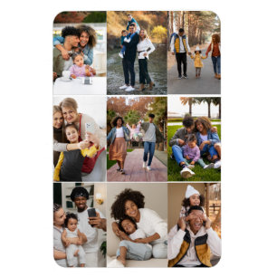 Entwerfen Sie Ihre eigene 9 FotoCollage Magnet