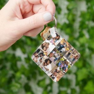 Entwerfen Sie Ihre eigene 9 FotoCollage Schlüsselanhänger