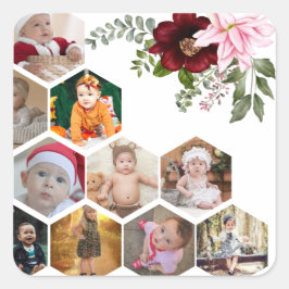 Entwerfen Sie Ihre eigene Blumenkollektion 10 Quadratischer Aufkleber