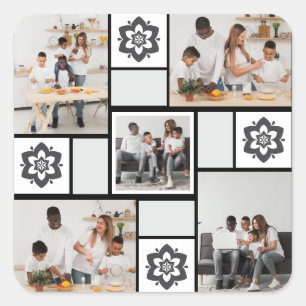 Entwerfen Sie Ihre eigene Blumenkollektion 5 Quadratischer Aufkleber