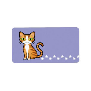 Entwerfen Sie Ihre eigene Cartoon-Katze Adressaufkleber