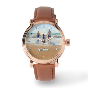 Entwerfen Sie Ihre eigene Foto-Uhr mit personalisi Armbanduhr