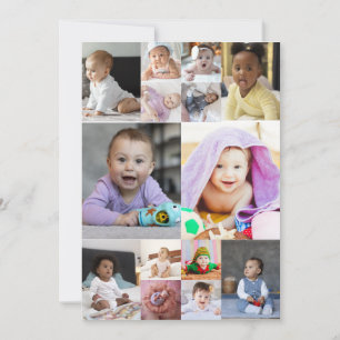 Entwerfen Sie Ihre eigene Fotocollage mit 14 Fotos Mitteilungskarte