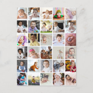 Entwerfen Sie Ihre eigene Fotocollage mit 30 Fotos Postkarte