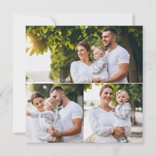 Entwerfen Sie Ihre eigene Fotocollage mit 3 Fotos Karte