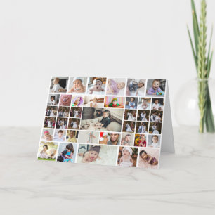Entwerfen Sie Ihre eigene Fotocollage mit 40 Fotos Feiertagskarte