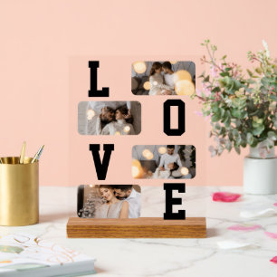 Entwerfen Sie Ihre eigene Fotocollage mit 4 Fotos Acrylschild