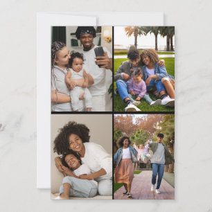 Entwerfen Sie Ihre eigene Fotocollage mit 4 Fotos Feiertagskarte