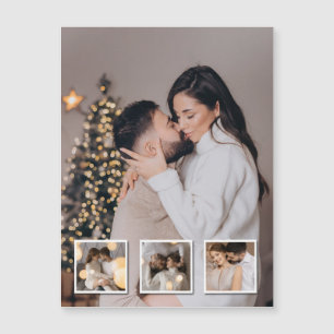 Entwerfen Sie Ihre eigene Fotocollage mit 4 Fotos Magnetkarte