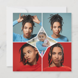 Entwerfen Sie Ihre eigene Fotocollage mit 5 Fotos Feiertagskarte