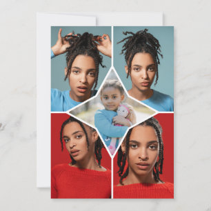 Entwerfen Sie Ihre eigene Fotocollage mit 5 Fotos Feiertagskarte