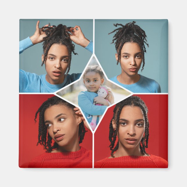 Entwerfen Sie Ihre eigene Fotocollage mit 5 Fotos Magnet (Vorne)