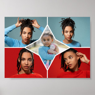 Entwerfen Sie Ihre eigene Fotocollage mit 5 Fotos Poster