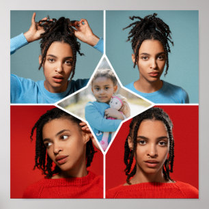 Entwerfen Sie Ihre eigene Fotocollage mit 5 Fotos Poster