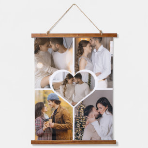 Entwerfen Sie Ihre eigene Fotocollage mit 5 Fotos Wandteppich Mit Holzrahmen