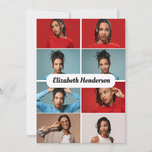 Entwerfen Sie Ihre eigene Fotocollage mit 8 Fotos Feiertagskarte