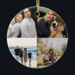 Entwerfen Sie Ihre eigene Fotokollektion mit 4 Fam Keramik Ornament<br><div class="desc">Entwerfen Sie Ihre eigene 4 Familienfotos Collage Keramik Ornament</div>