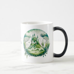 Entwerfen Sie Ihre eigene grüne Fantasy Castle Lan Verwandlungstasse
