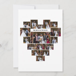 Entwerfen Sie Ihre eigene herzförmige Fotocollage Ankündigung