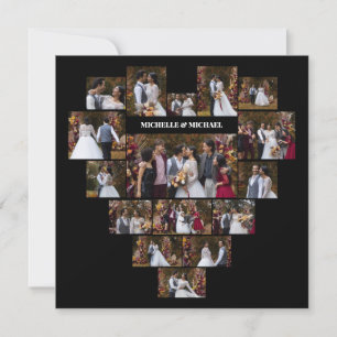 Entwerfen Sie Ihre eigene herzförmige Fotocollage Dankeskarte